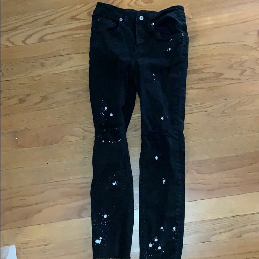 black ripped jeans